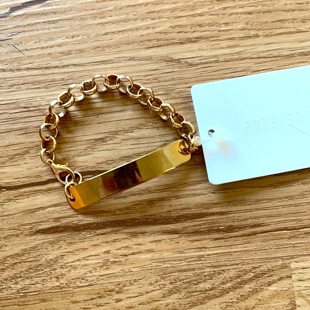 NEW Gold colored bar chain bracelet